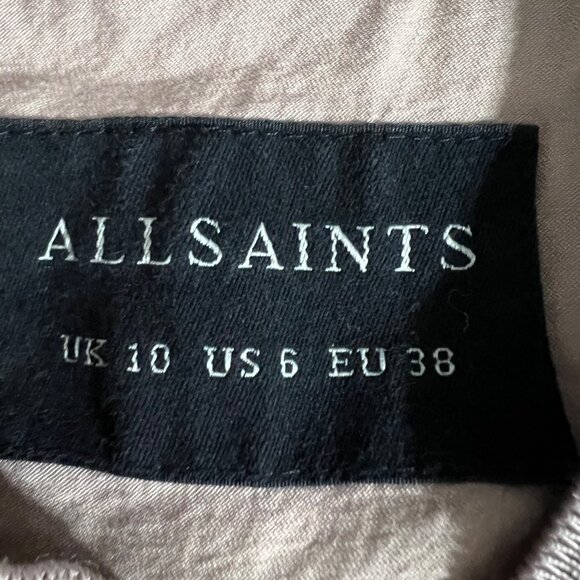 AllSaints Elio Bomber Parka Long Utility Cargo Duster Coat Size 6 - Picture 9 of 15